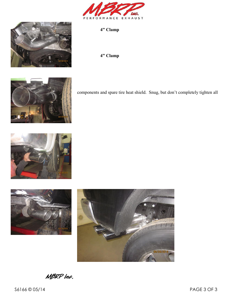 Mbrp inc | MBRP S6166 User Manual | Page 3 / 3