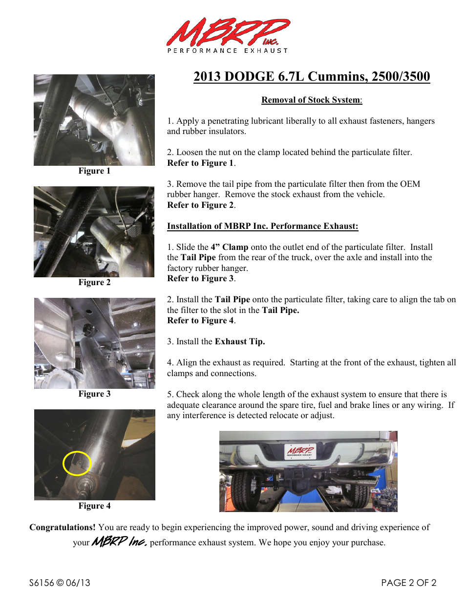 Mbrp inc | MBRP S6156 User Manual | Page 2 / 2