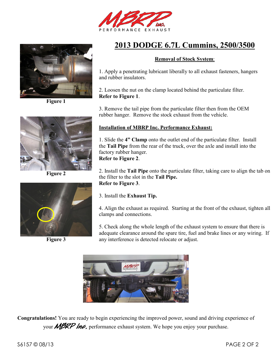 Mbrp inc | MBRP S6157 User Manual | Page 2 / 2