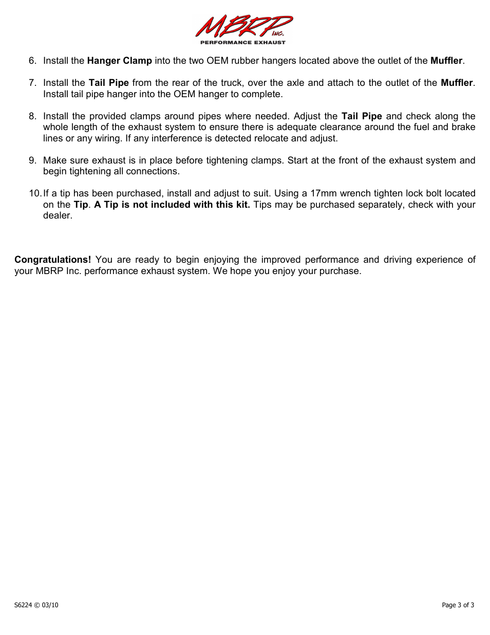 MBRP S6224 User Manual | Page 3 / 3