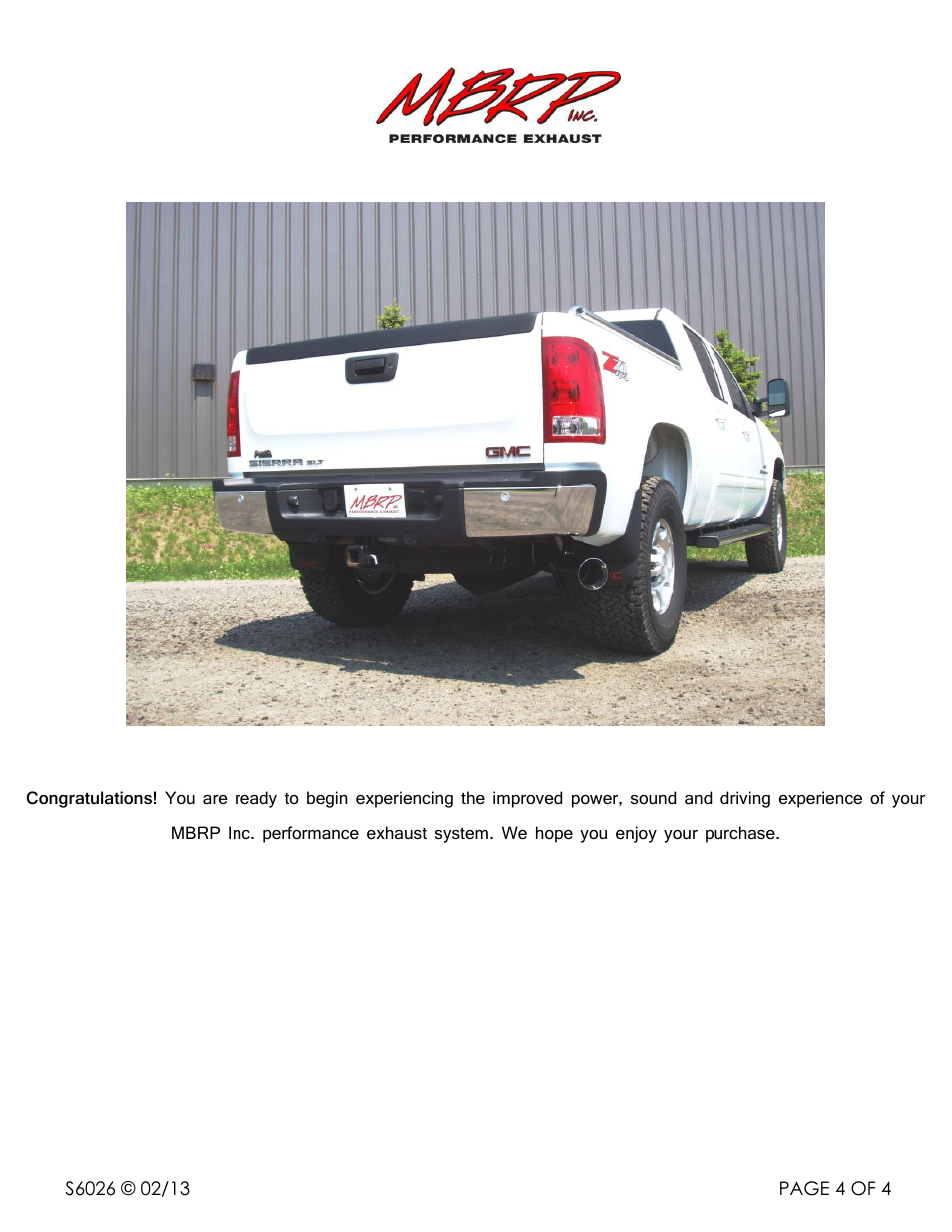 MBRP S6026 User Manual | Page 4 / 4