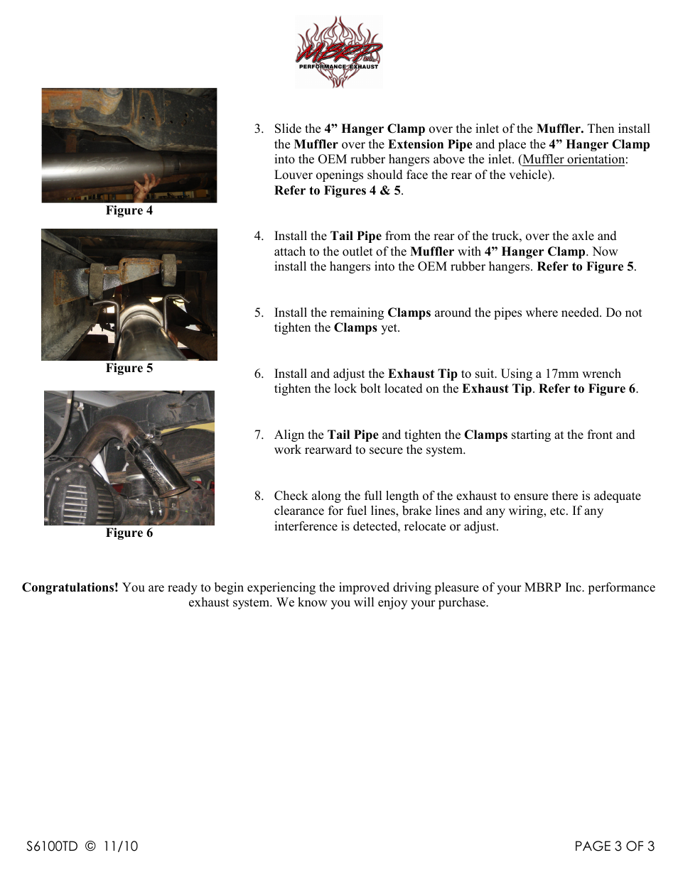 MBRP S6100TD User Manual | Page 3 / 3