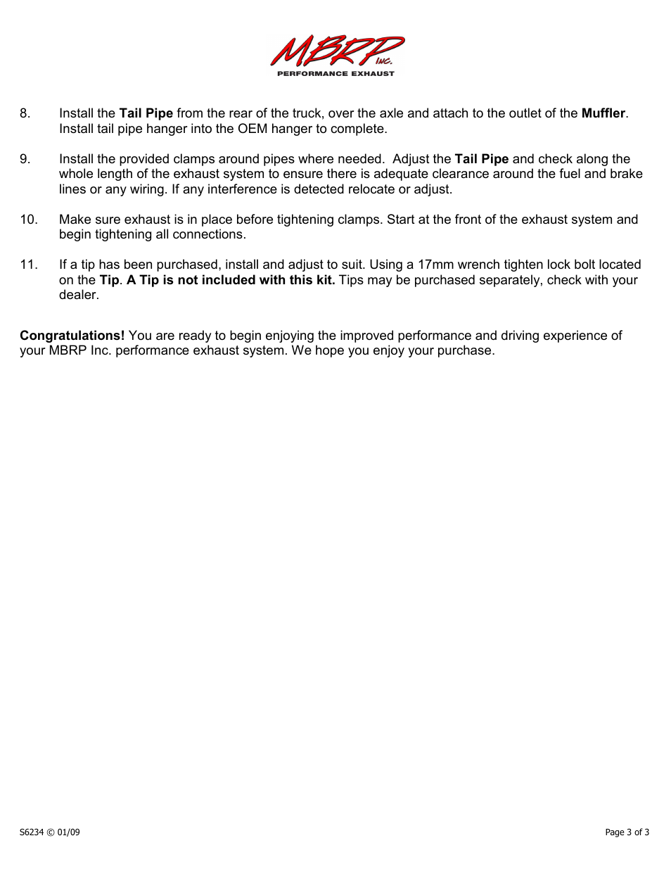 MBRP S6234 User Manual | Page 3 / 3