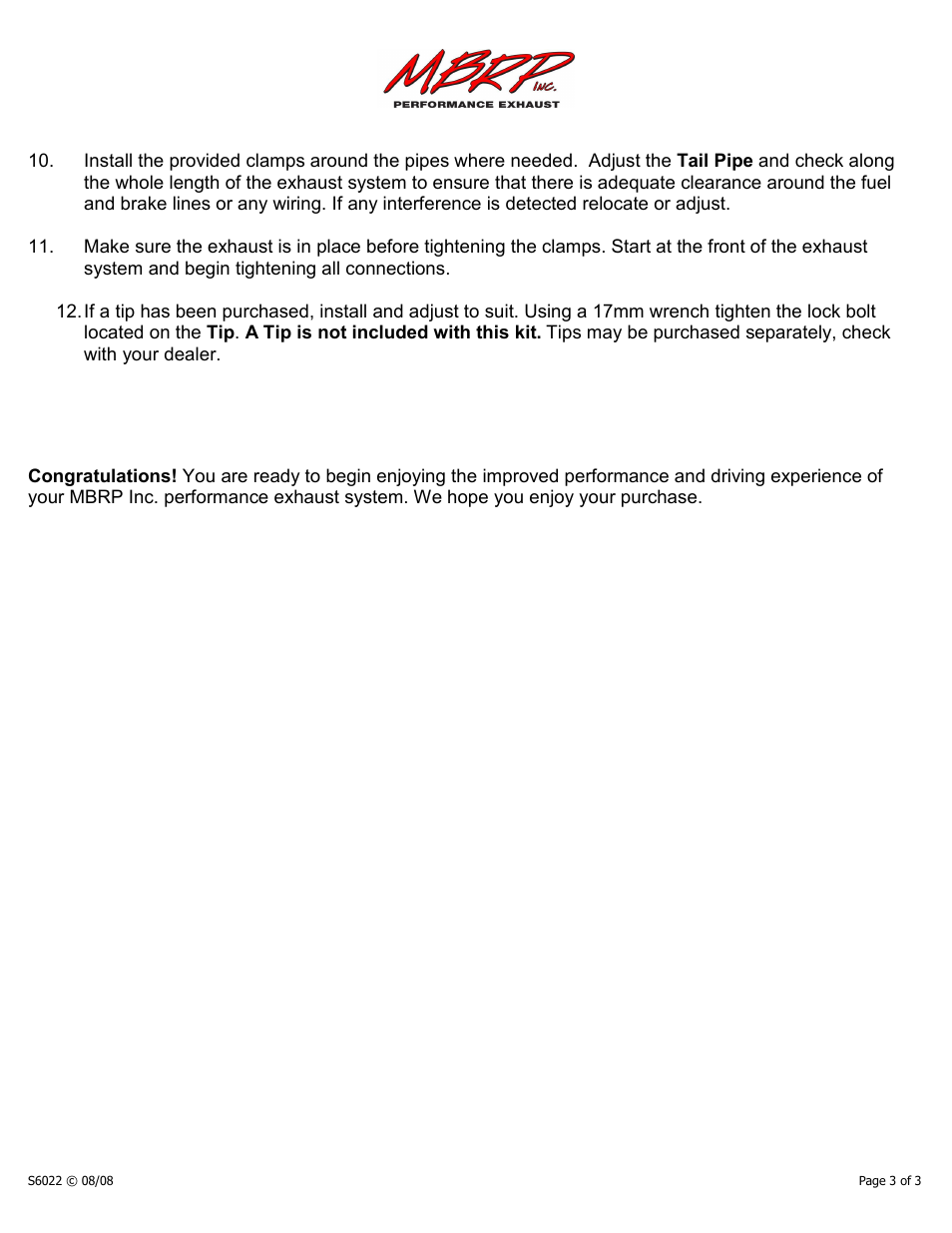 MBRP S6022 User Manual | Page 3 / 3