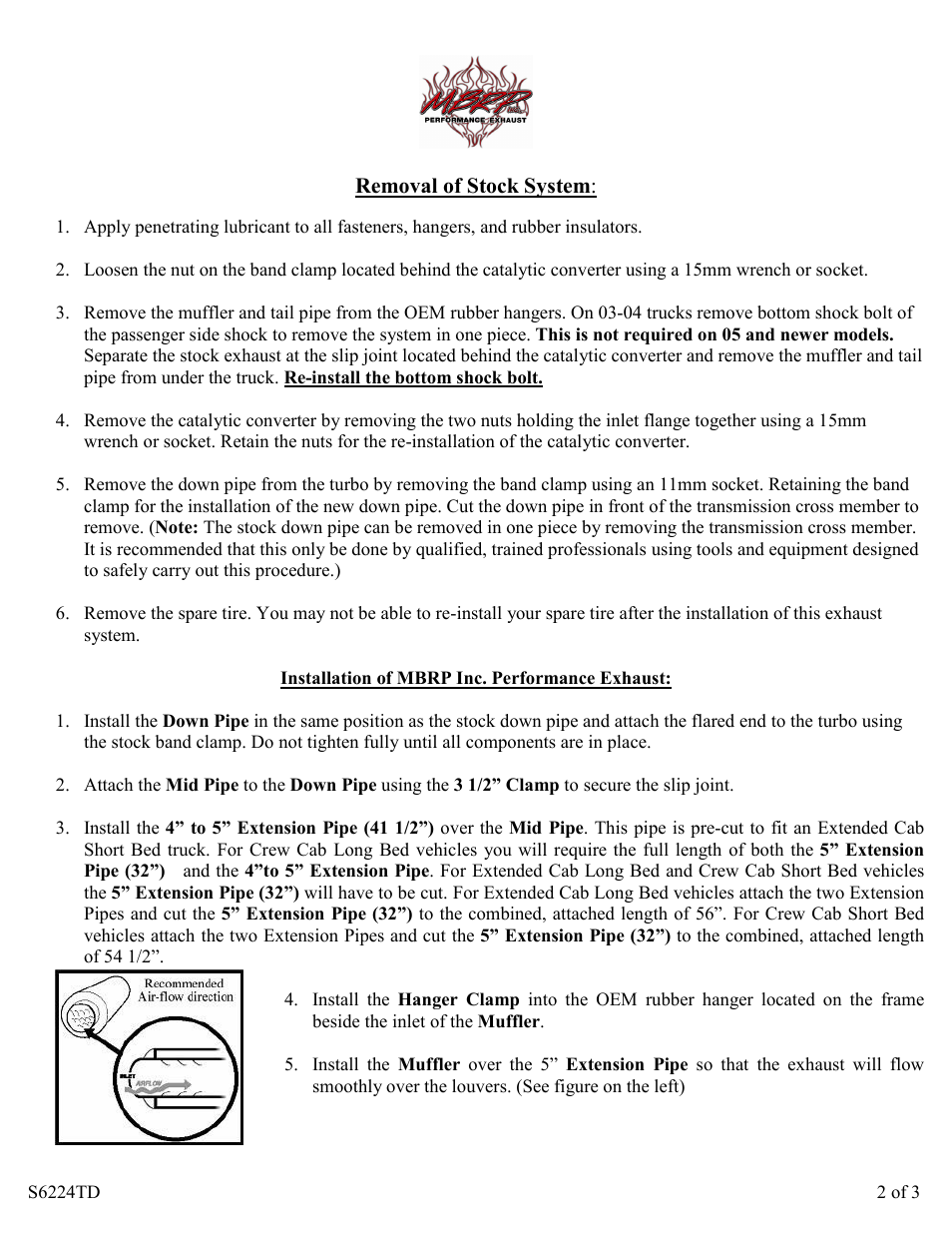 MBRP S6224TD User Manual | Page 2 / 3