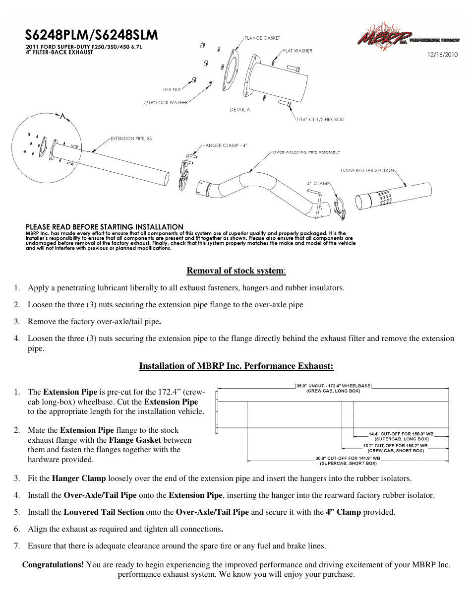 MBRP S6248SLM User Manual | 1 page