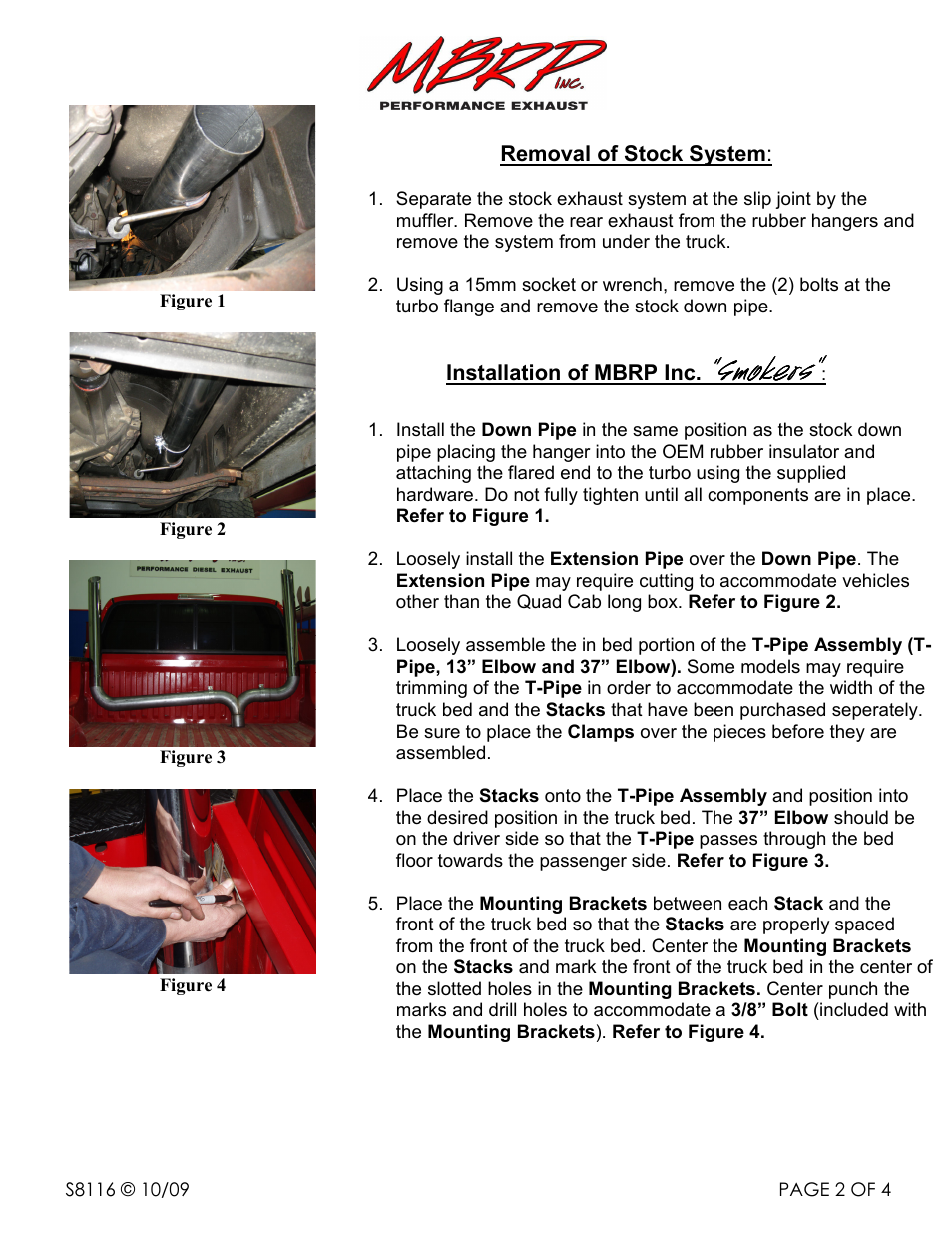 Smokers | MBRP S8116 User Manual | Page 2 / 4