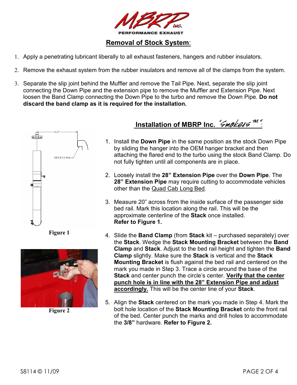 Smokers | MBRP S8114 User Manual | Page 2 / 4