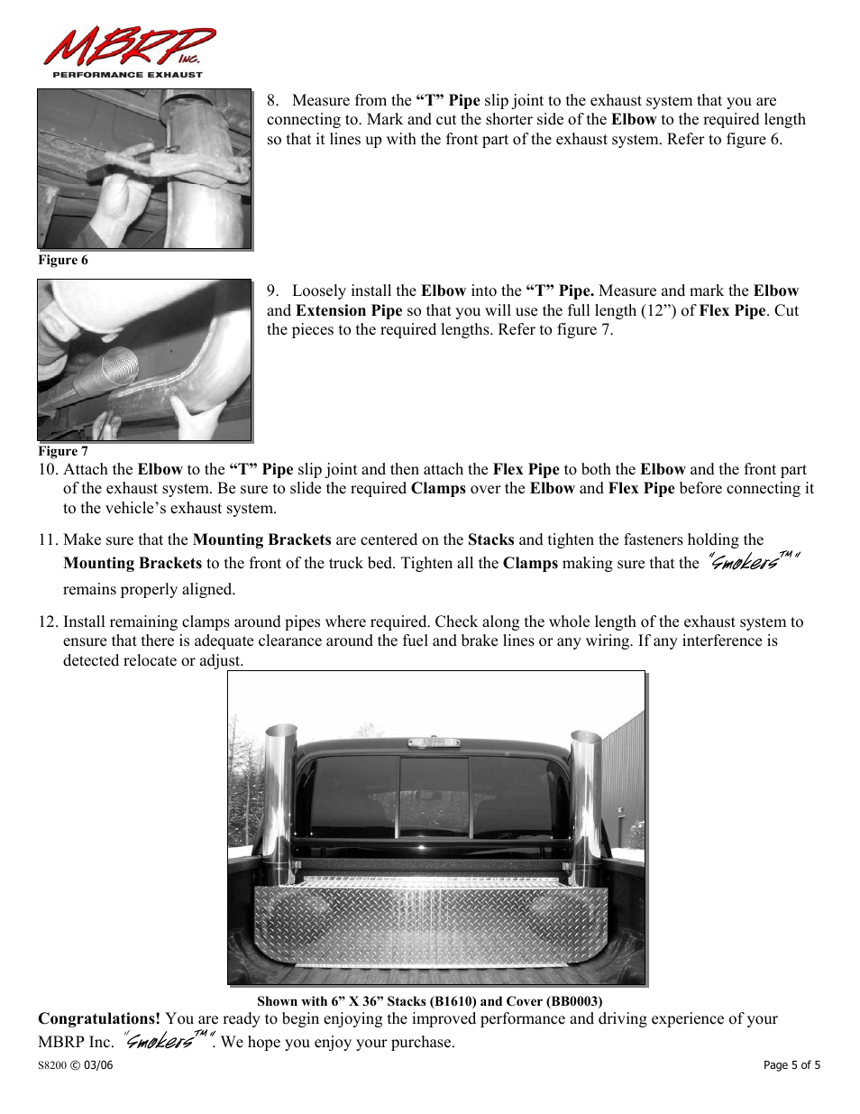 Smokers | MBRP S8200 User Manual | Page 5 / 5