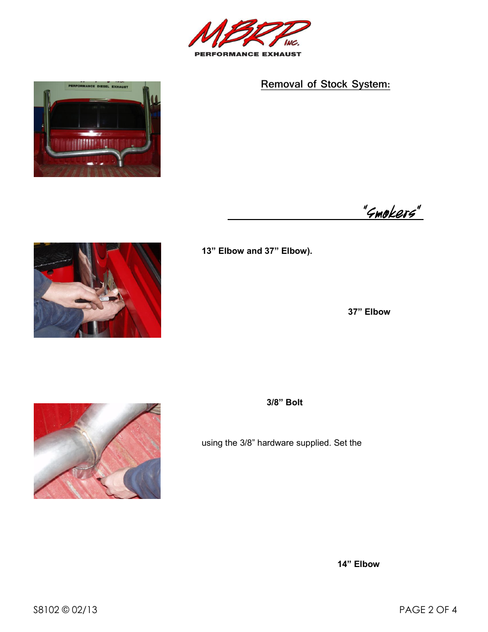 Smokers | MBRP S8102 User Manual | Page 2 / 4