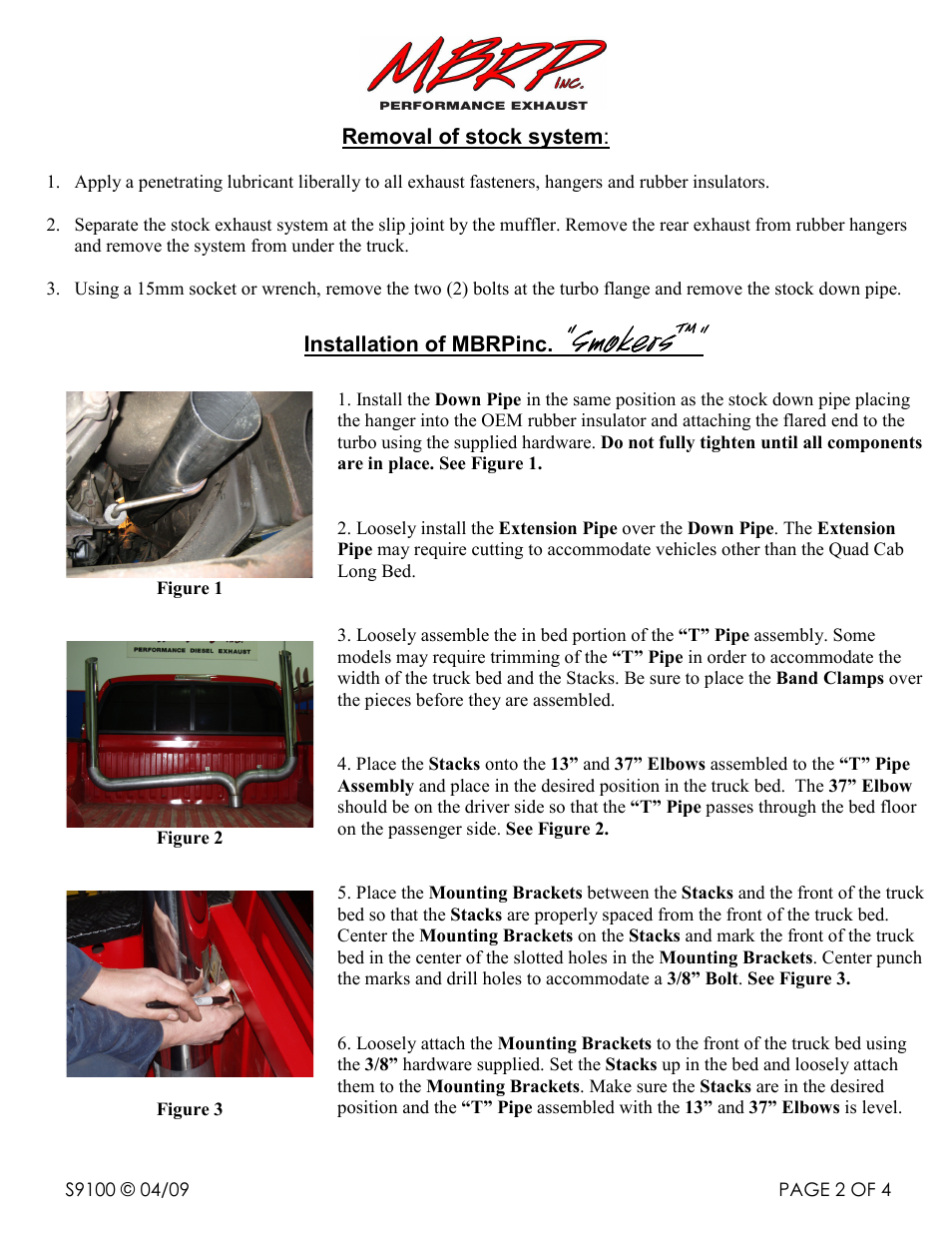 Smokers smokers smokers smokers | MBRP S9100 User Manual | Page 2 / 4
