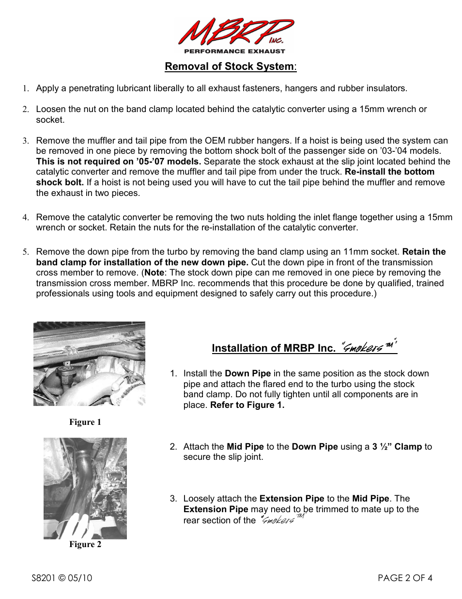 Smokers smokers smokers smokers, Smokers | MBRP S8201 User Manual | Page 2 / 4