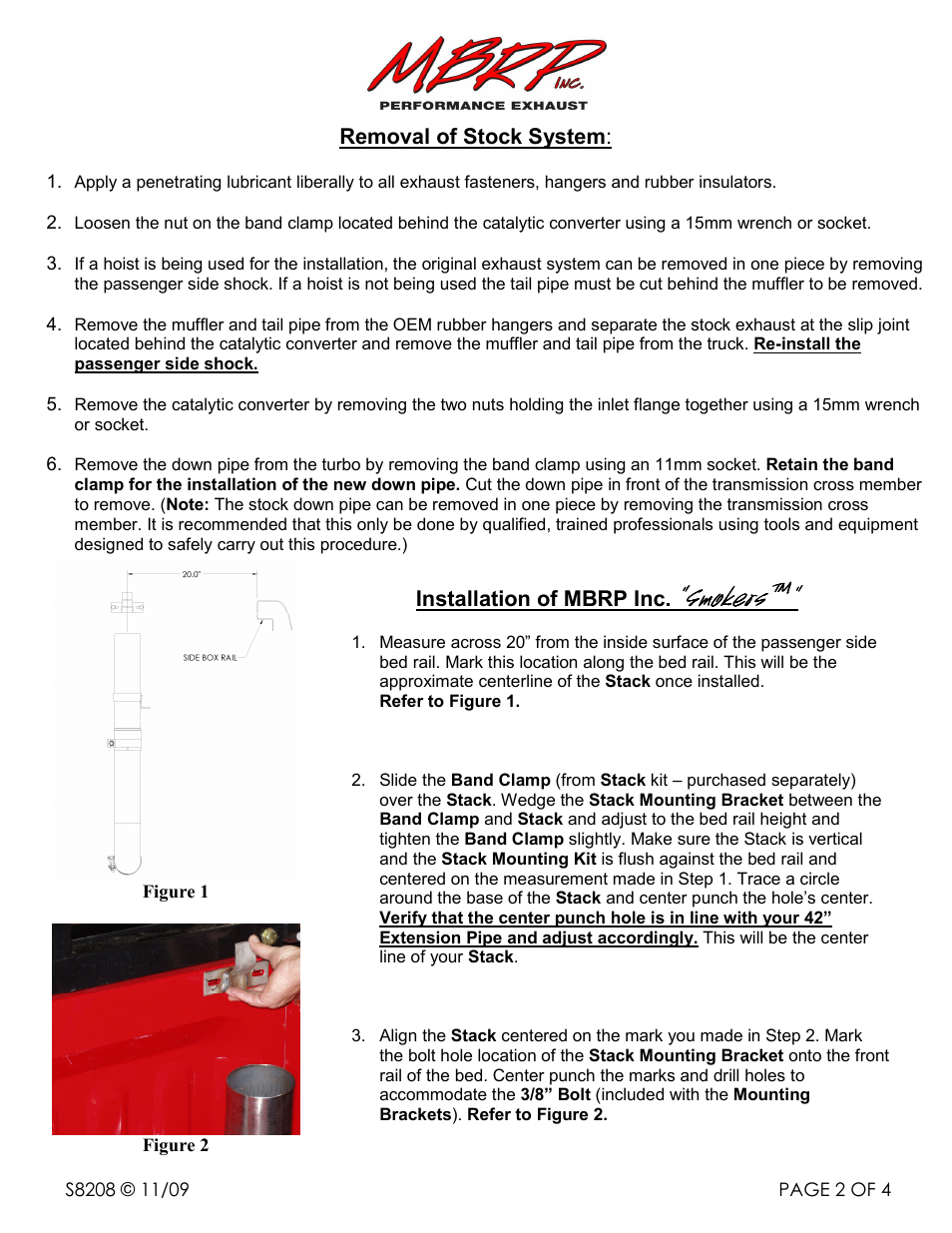Smokers | MBRP S8208 User Manual | Page 2 / 4