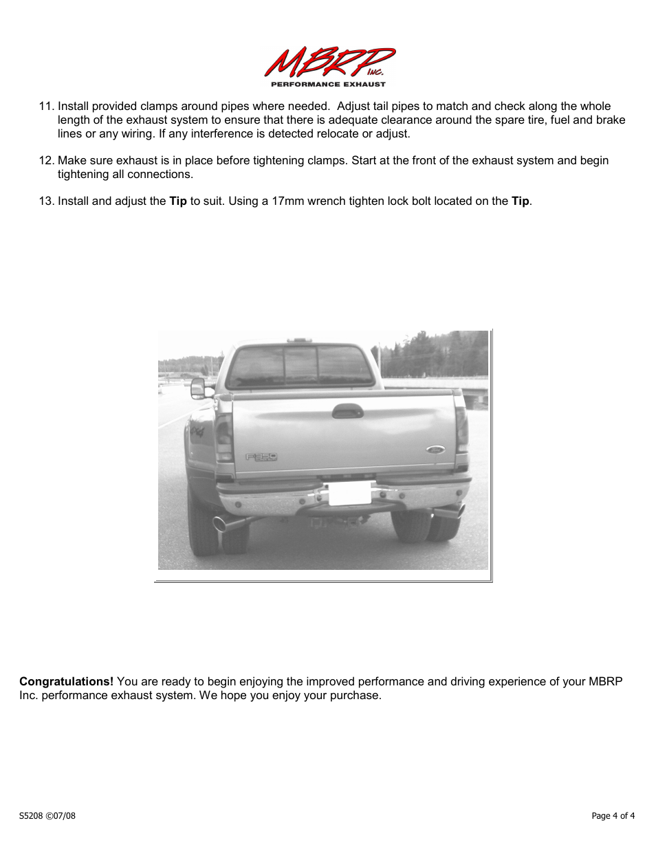 MBRP S5208 User Manual | Page 4 / 4