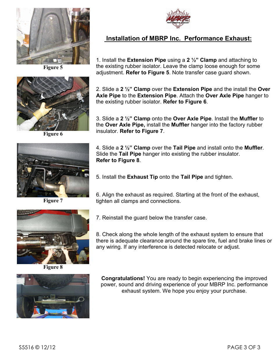 MBRP S5516 User Manual | Page 3 / 3