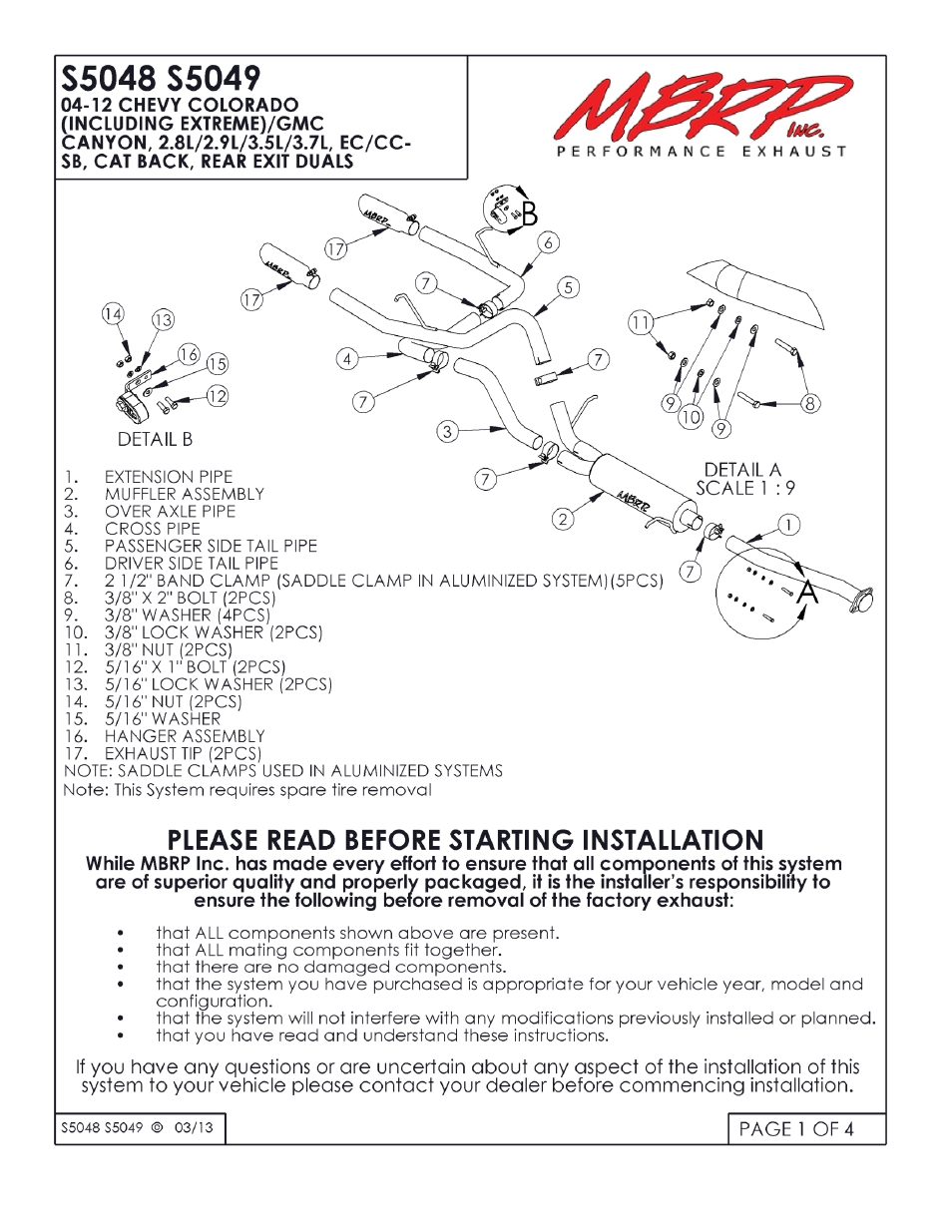 MBRP S5048 User Manual | 4 pages