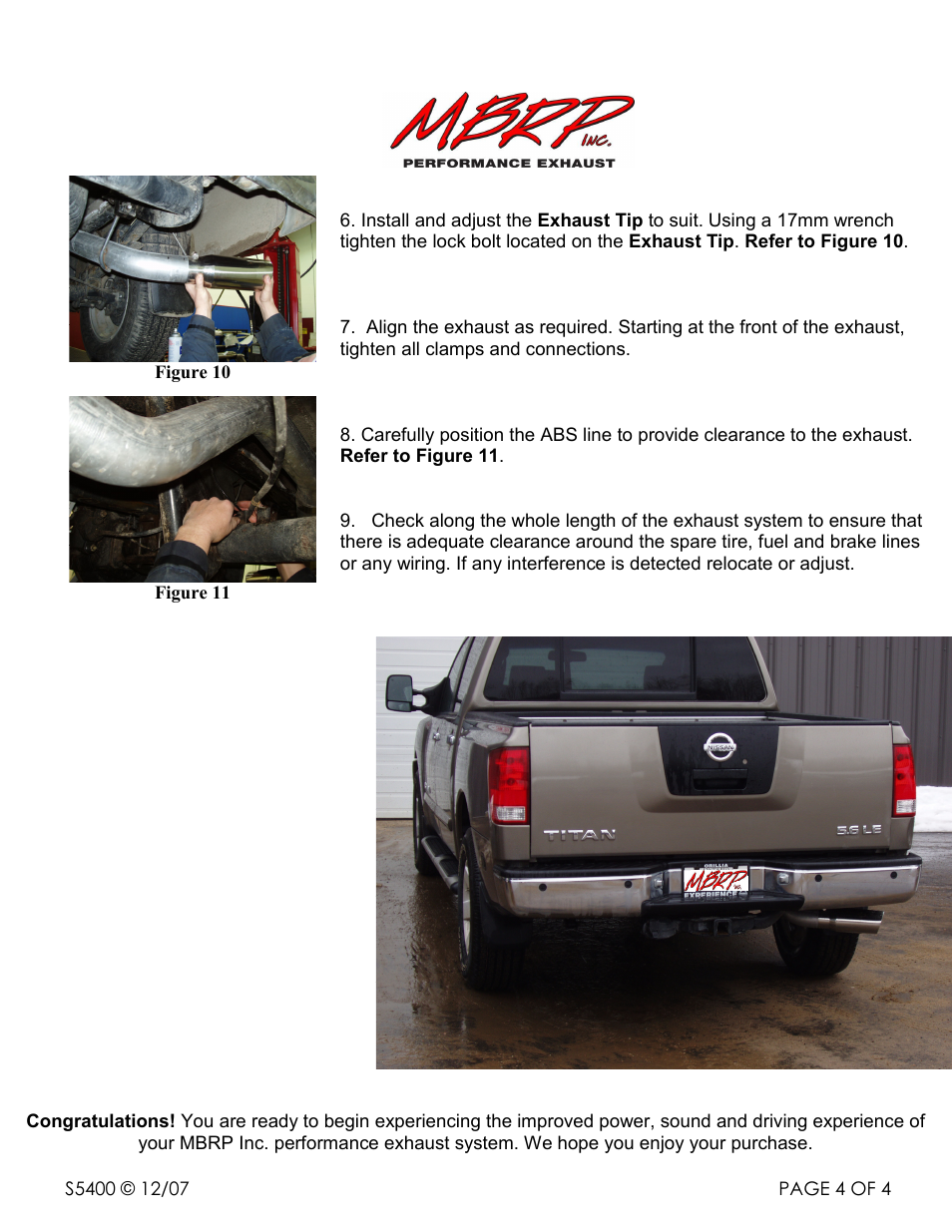 MBRP S5400 User Manual | Page 4 / 4