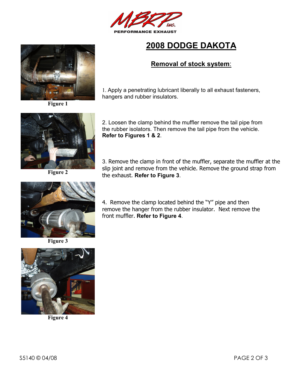 2008 dodge dakota | MBRP S5140 User Manual | Page 2 / 3