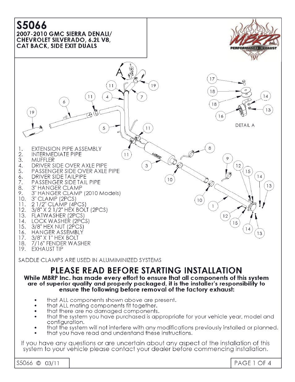 MBRP S5066 User Manual | 4 pages