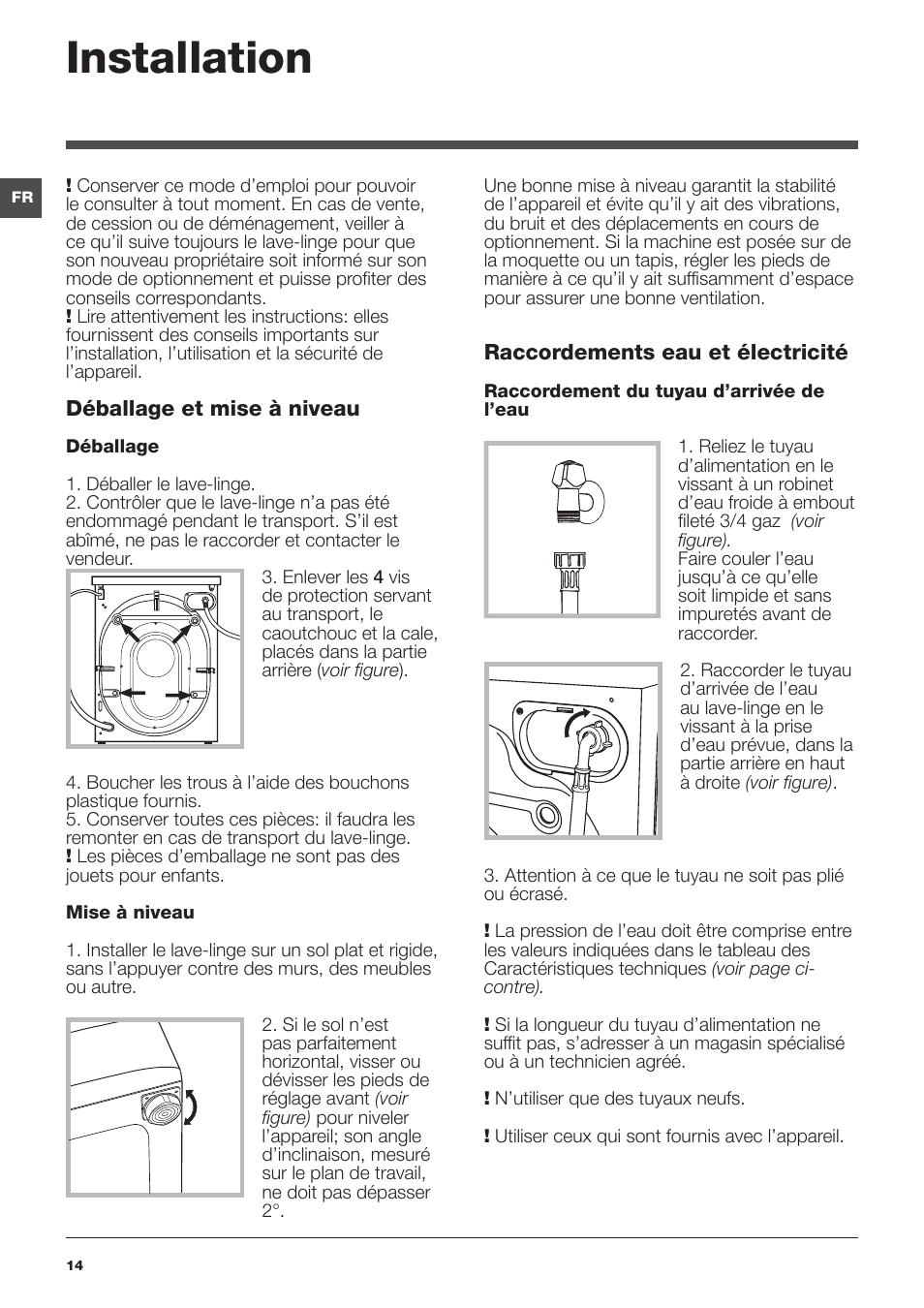 Installation | Indesit PWE 81672 W User Manual | Page 14 / 48