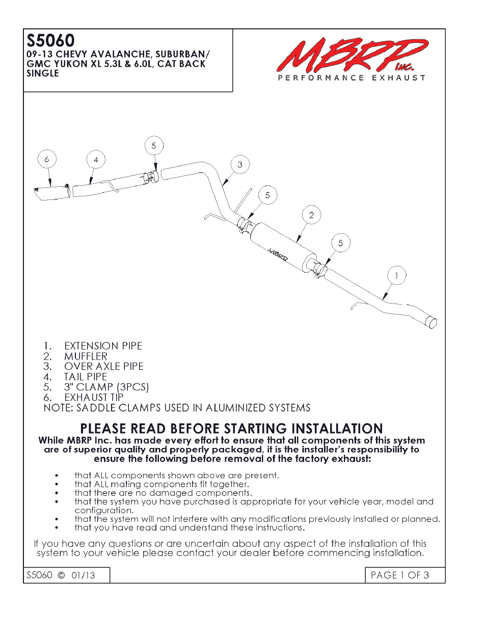 MBRP S5060 User Manual | 3 pages