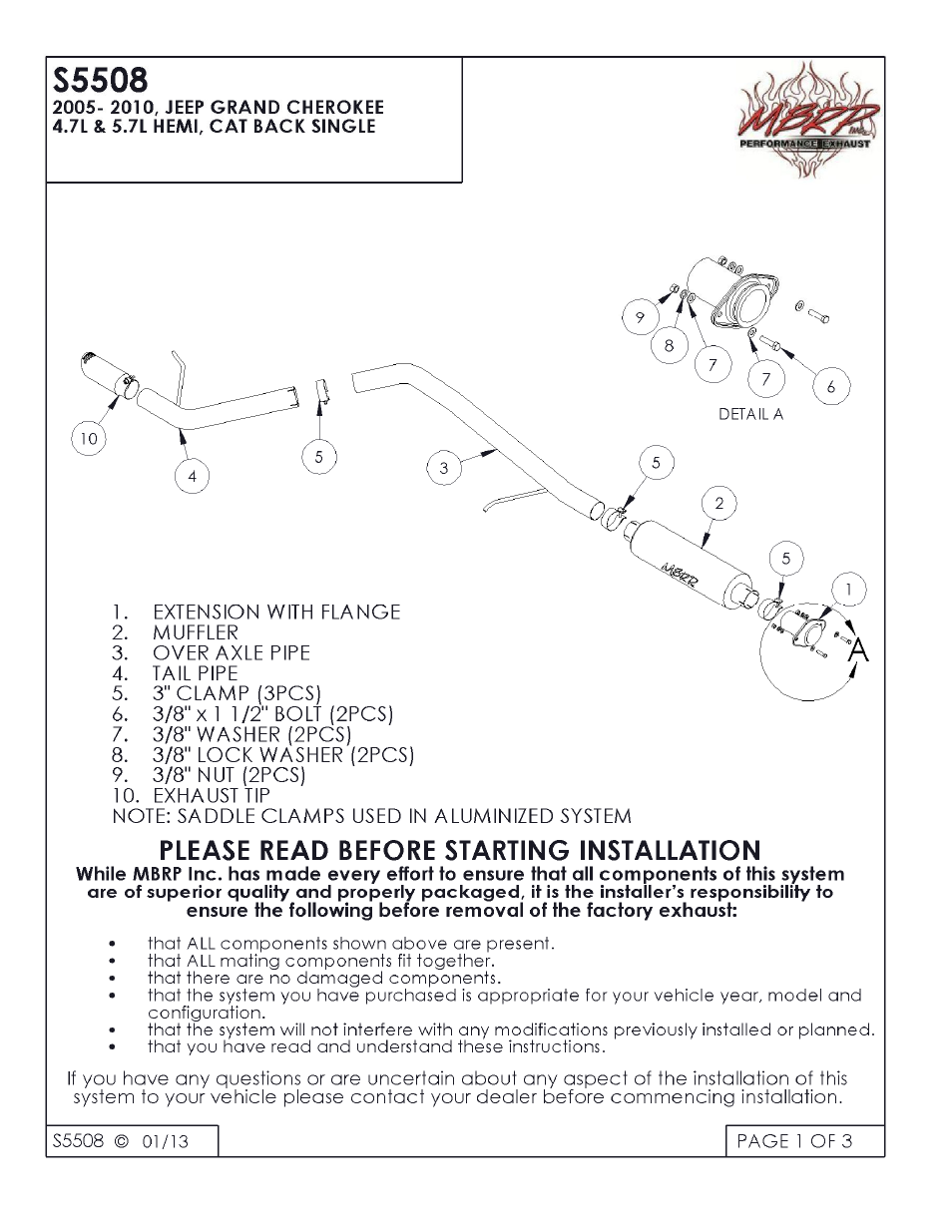 MBRP S5508 User Manual | 3 pages