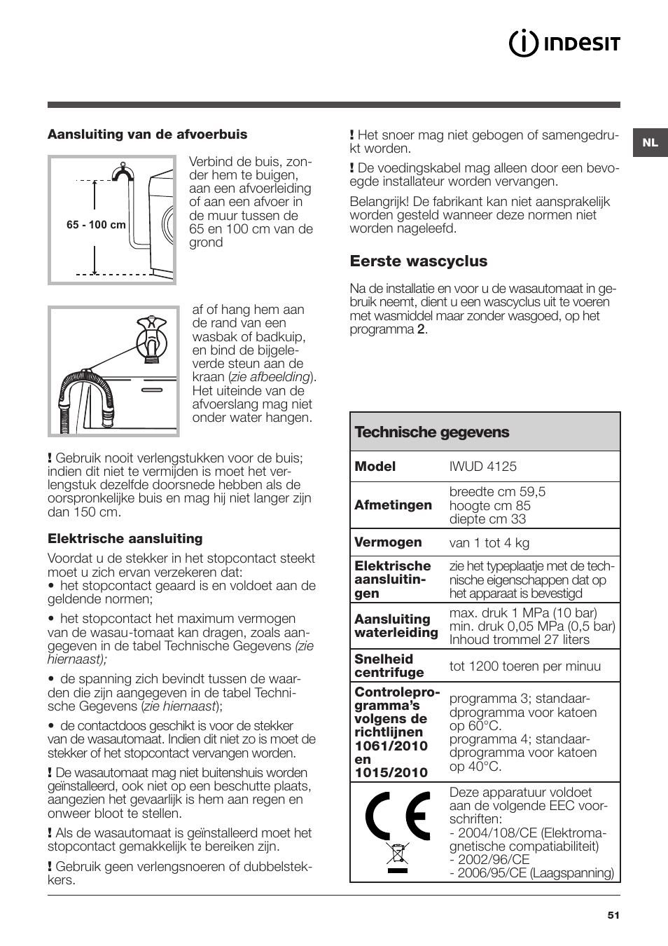 Indesit IWUD 4125 User Manual | Page 51 / 84