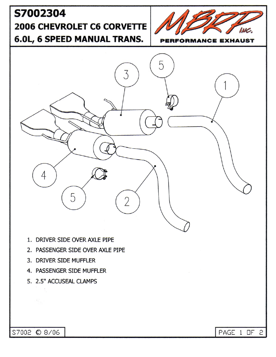 MBRP S7002304 User Manual | 2 pages