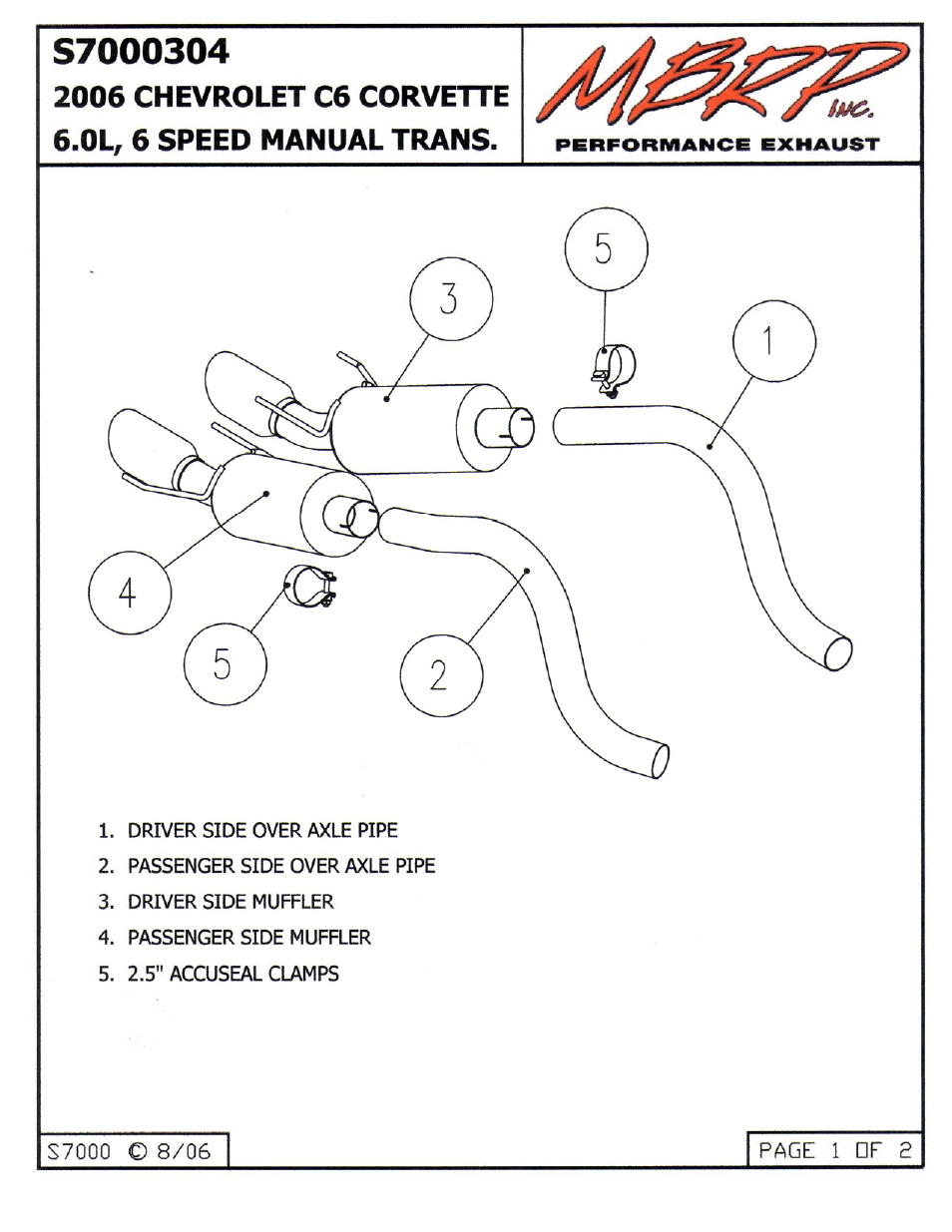 MBRP S7000304 User Manual | 2 pages