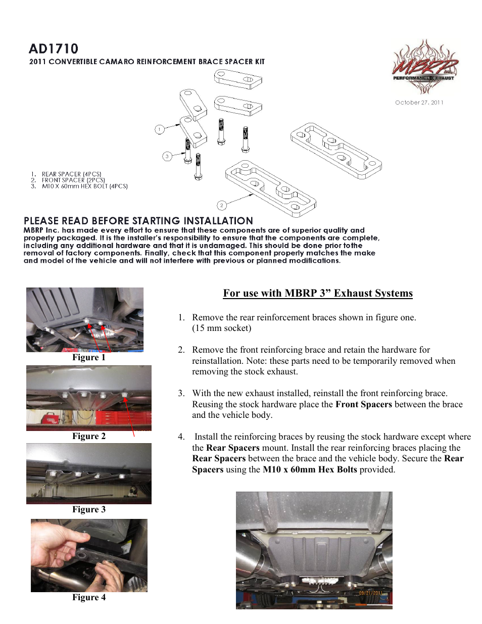 MBRP AD1710 User Manual | 1 page