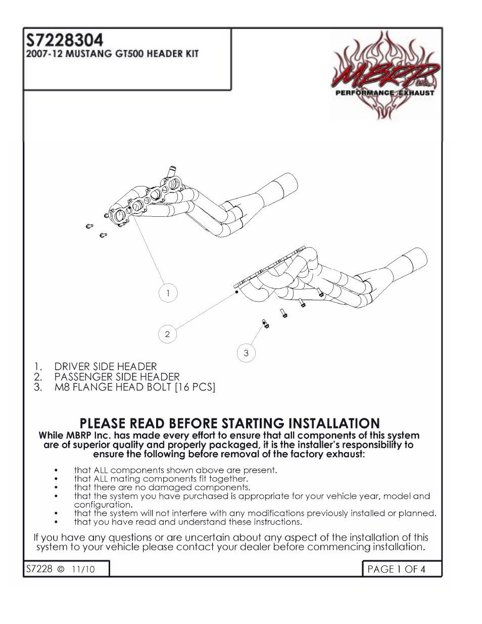 MBRP S7228304 User Manual | 4 pages