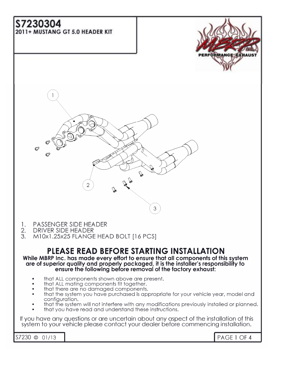 MBRP S7230304 User Manual | 4 pages