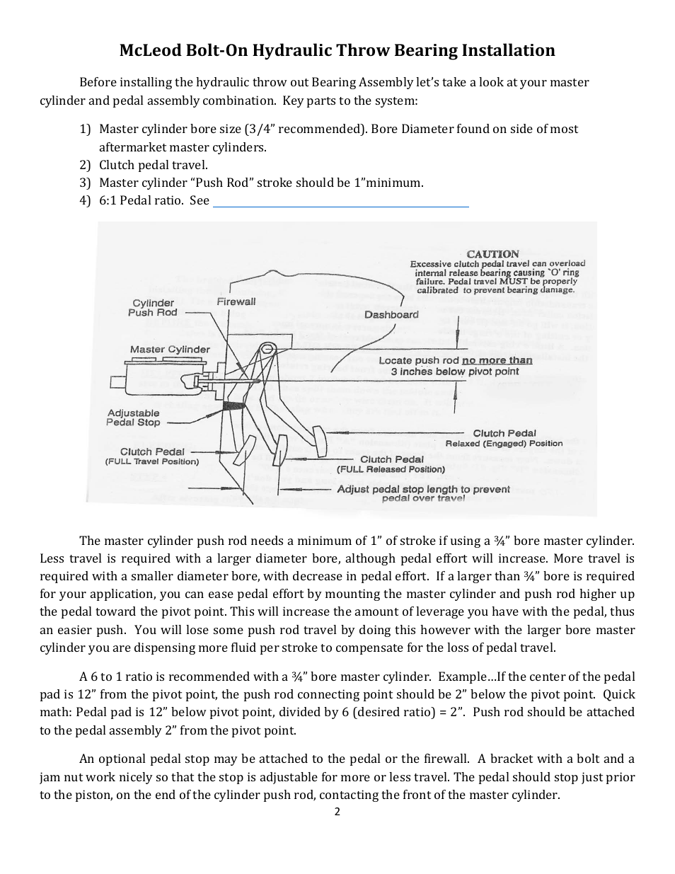 Mc Leod 1300 Series Bolt On Hydraulic Bearing User Manual | Page 2 / 4