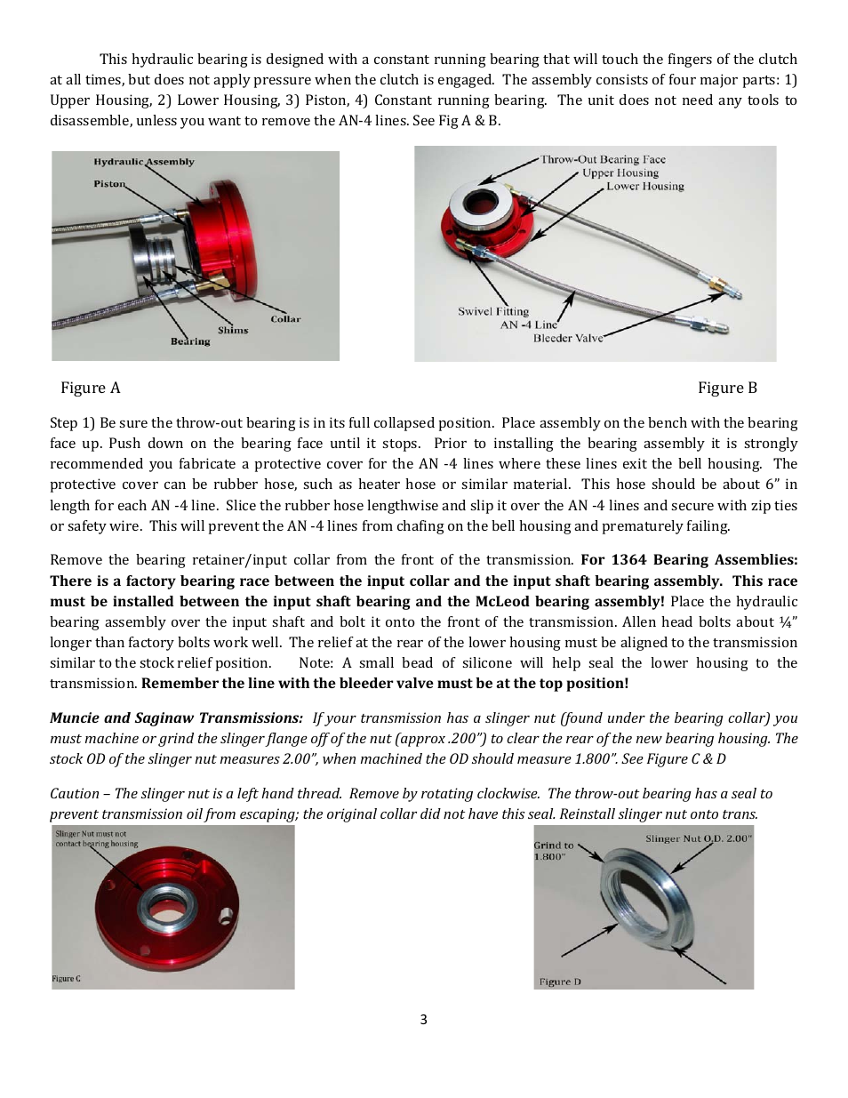 Mc Leod 1300 Series Bolt On Hydraulic Bearing User Manual | Page 3 / 4