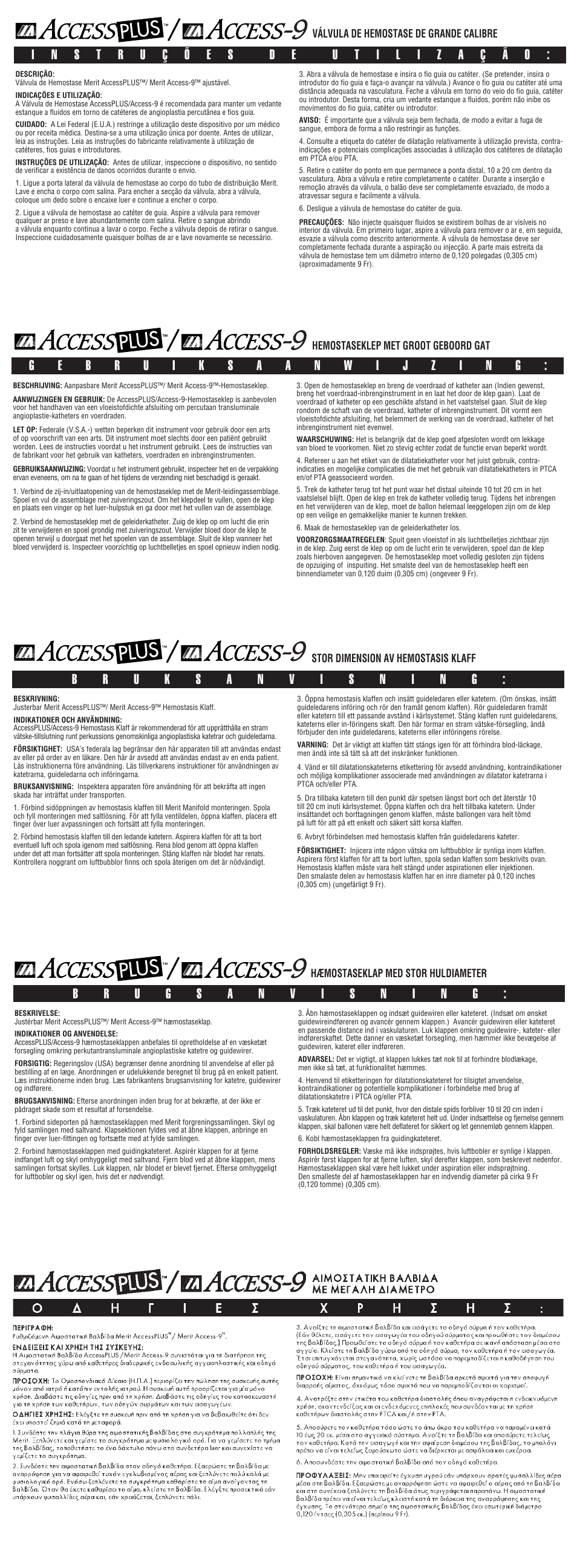 Merit Medical Access-9 Hemostasis Valve User Manual | Page 2 / 2