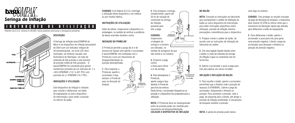 Seringa de inflação | Merit Medical BasixCOMPAK Inflation Syringe User Manual | Page 6 / 10