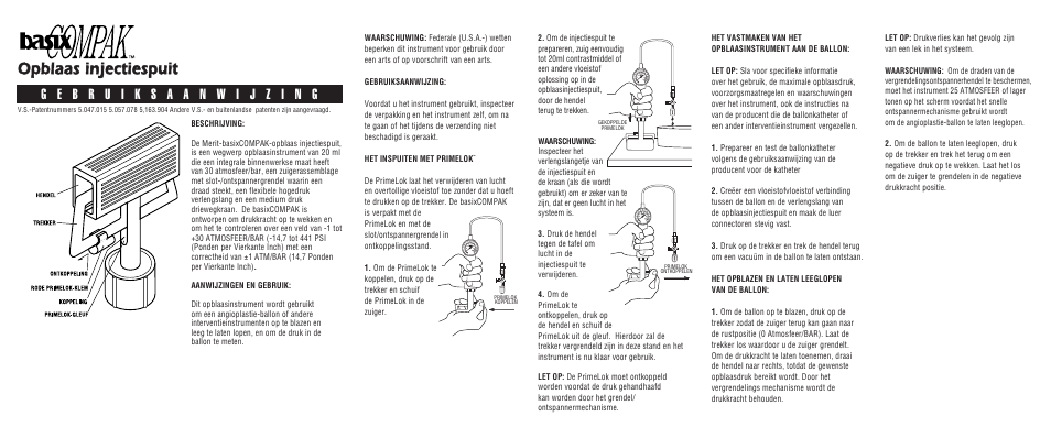 Opblaas injectiespuit | Merit Medical BasixCOMPAK Inflation Syringe User Manual | Page 7 / 10