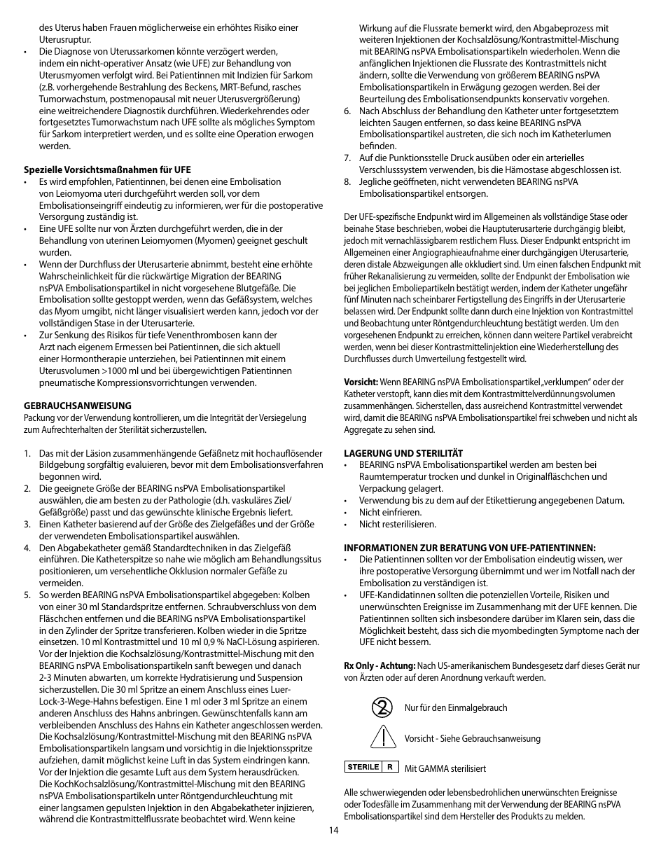 Merit Medical Bearing nsPVA User Manual | Page 14 / 72