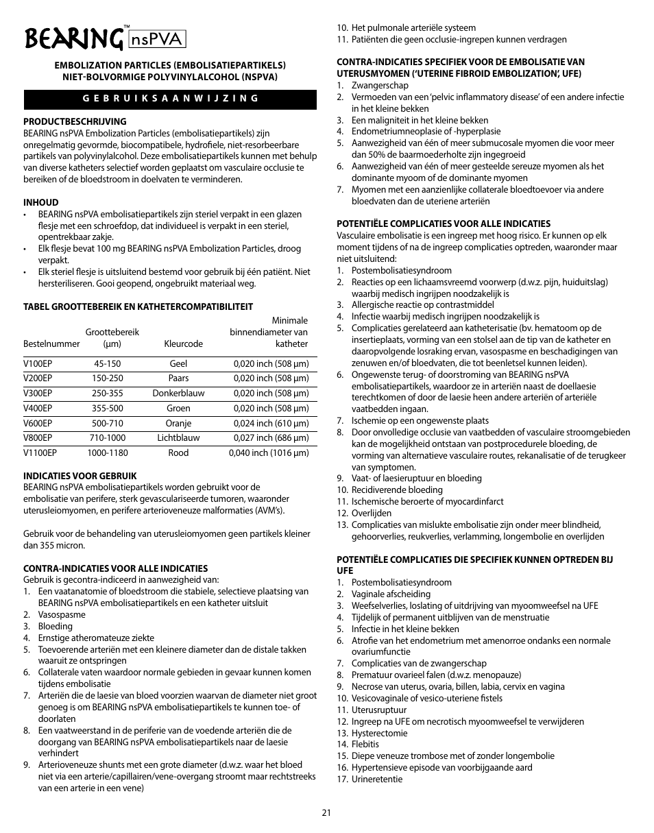 Merit Medical Bearing nsPVA User Manual | Page 21 / 72