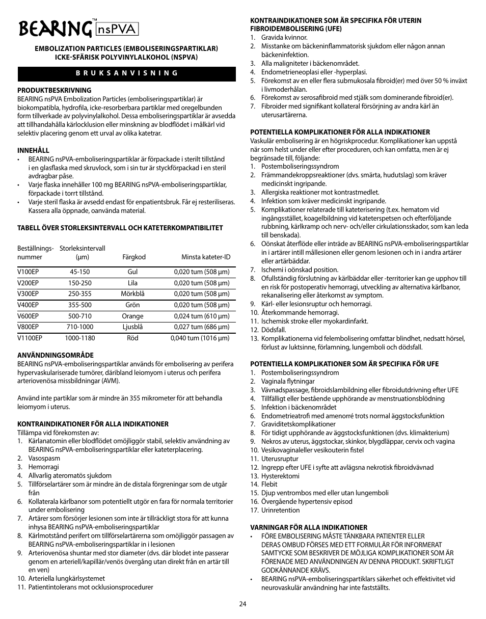 Merit Medical Bearing nsPVA User Manual | Page 24 / 72