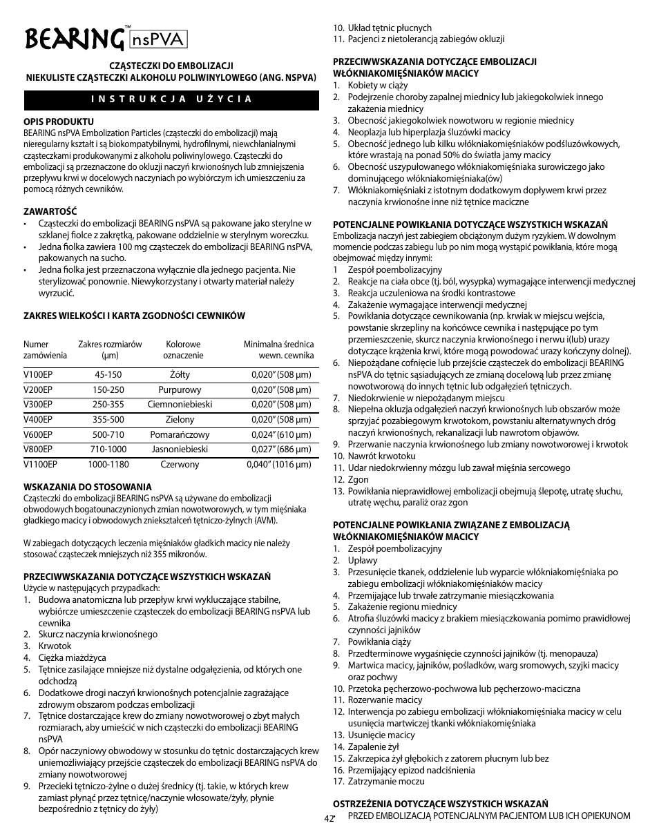 Merit Medical Bearing nsPVA User Manual | Page 42 / 72