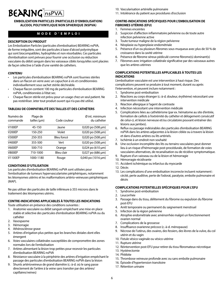 Merit Medical Bearing nsPVA User Manual | Page 6 / 72