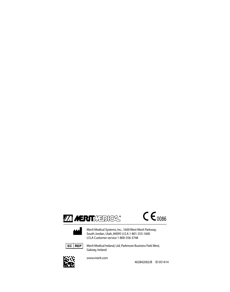 Merit Medical Bearing nsPVA User Manual | Page 72 / 72