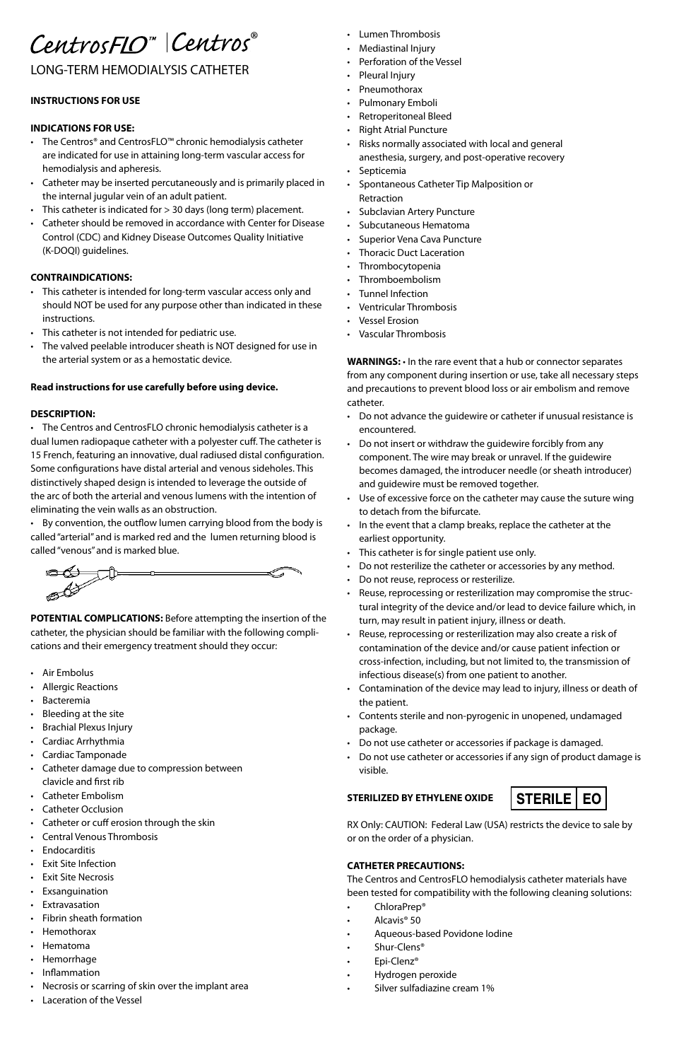 Long-term hemodialysis catheter | Merit Medical Centros FLO IFU User Manual | Page 3 / 8