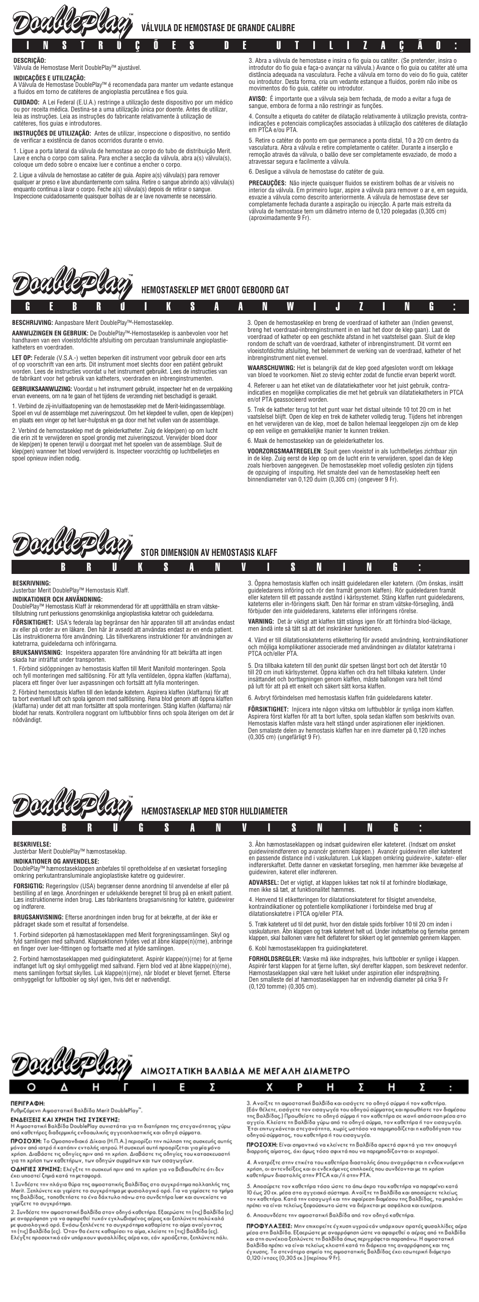 Merit Medical DoublePlay Large Bore Hemostasis Valve User Manual | Page 2 / 2