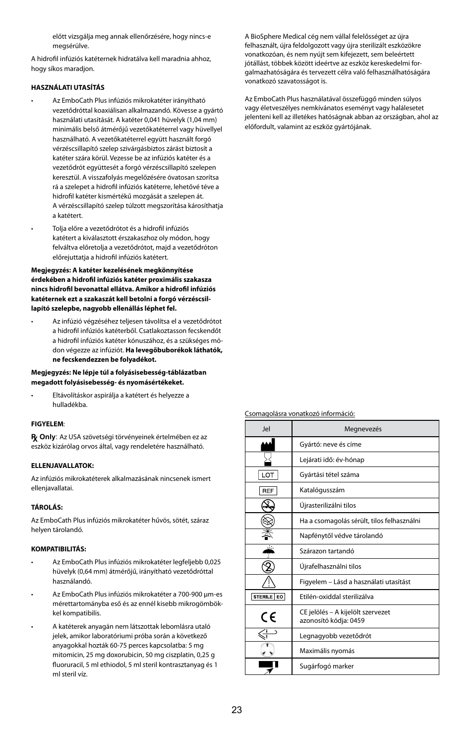 Merit Medical EmboCath Plus Infusion Microcatheter IFU User Manual | Page 25 / 49