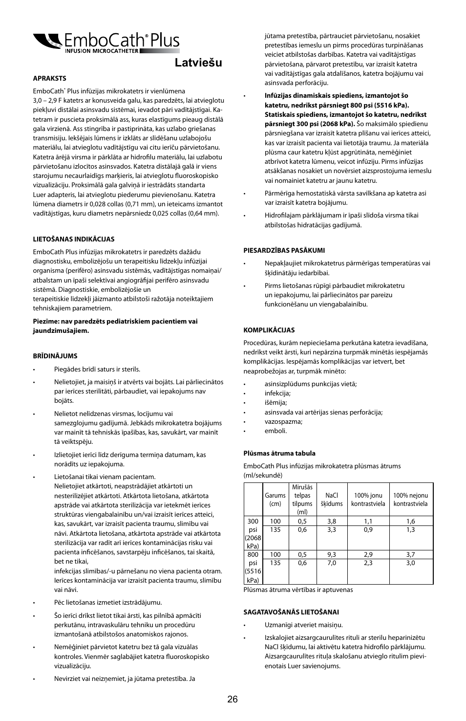 Latviešu | Merit Medical EmboCath Plus Infusion Microcatheter IFU User Manual | Page 28 / 49