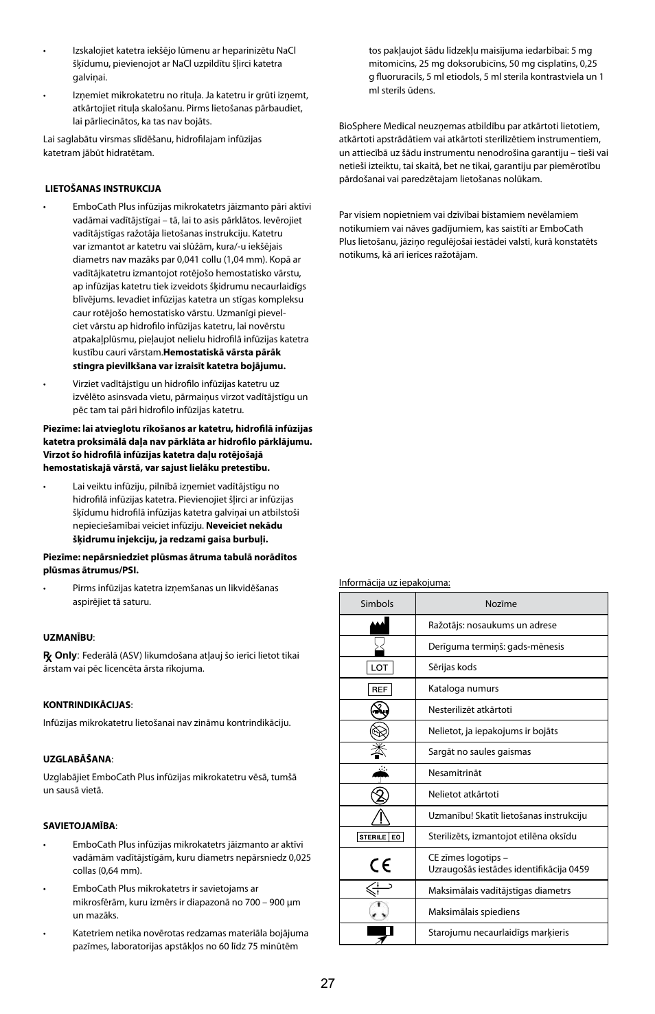 Merit Medical EmboCath Plus Infusion Microcatheter IFU User Manual | Page 29 / 49