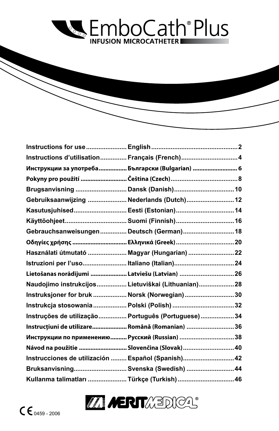 Merit Medical EmboCath Plus Infusion Microcatheter IFU User Manual | Page 3 / 49