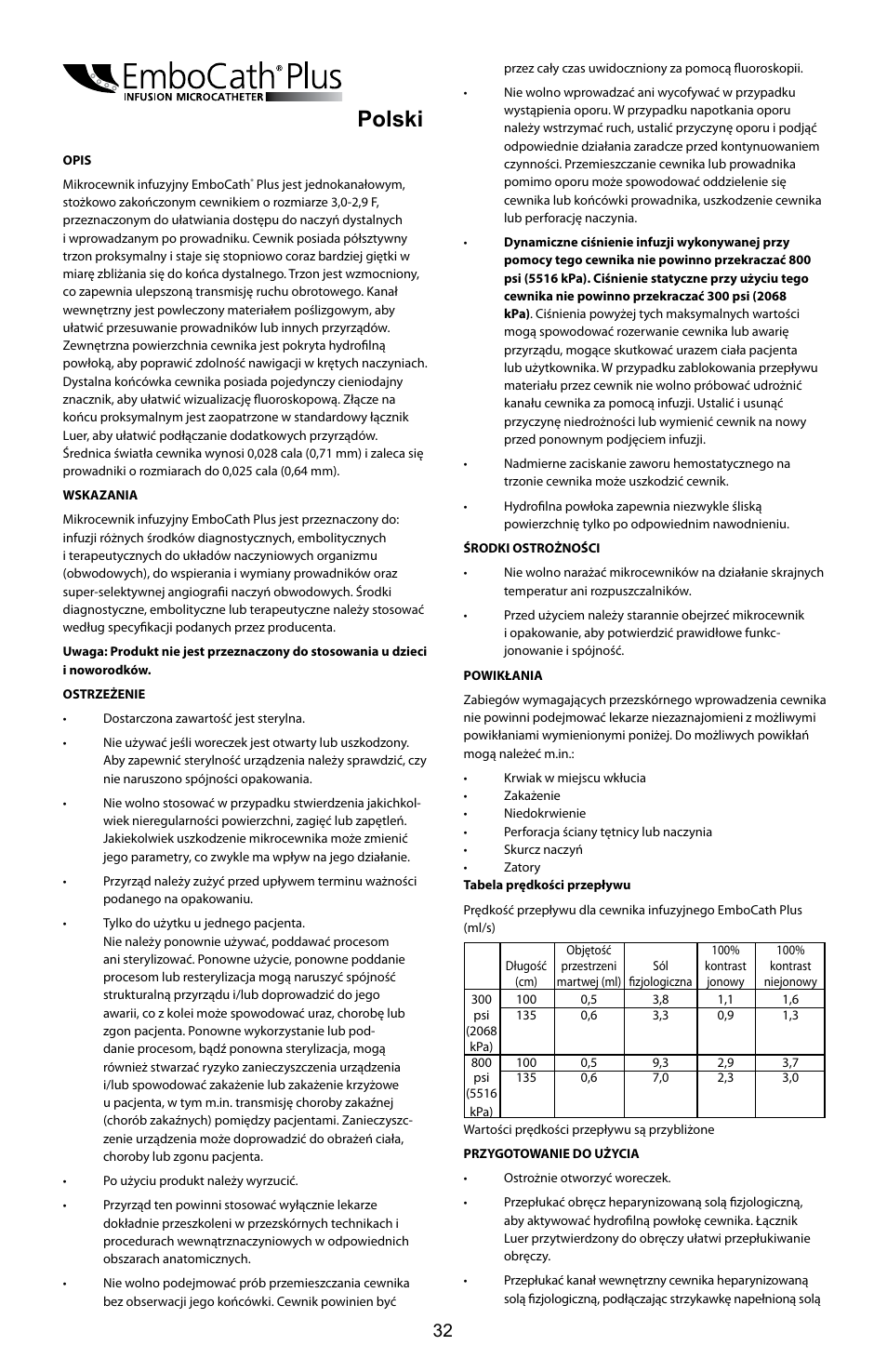 Polski | Merit Medical EmboCath Plus Infusion Microcatheter IFU User Manual | Page 34 / 49